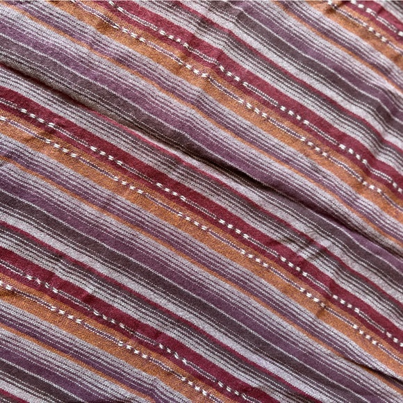 Scarf Burgundy Purple Orange Rust White Fringe Shawl Stripes Fall - Picture 3 of 11